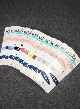 MA3scunci欧美发饰彩色水滴夹掰卡边夹6个装