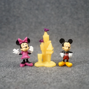 JA1外单米妮米奇城堡模玩摆件过家家场景摆件3件套