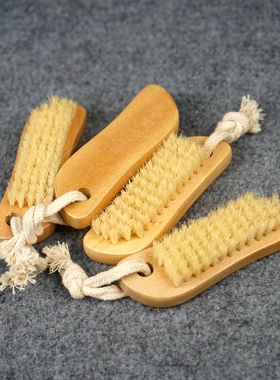 EA1个人清洁洗手刷实木猪鬃刷小号沐浴刷清洁刷专业洗手4个装