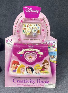 KA2儿童日记本卡通公主珠链手提线圈彩页笔记本女孩瑕疵