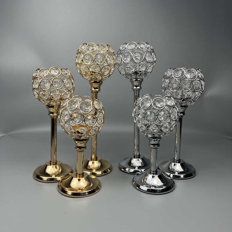 水晶烛台创意电镀摆件
