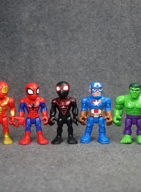 C0儿童玩具超级英雄Q版蜘蛛侠美队绿巨人关节可动