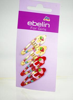 Kb4外贸发饰小号发夹草莓儿童发夹发饰品边夹女童bb夹掰卡2对价