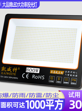 LED大功率投光灯户外防水广场灯室外超亮球场探照灯工地led泛光灯