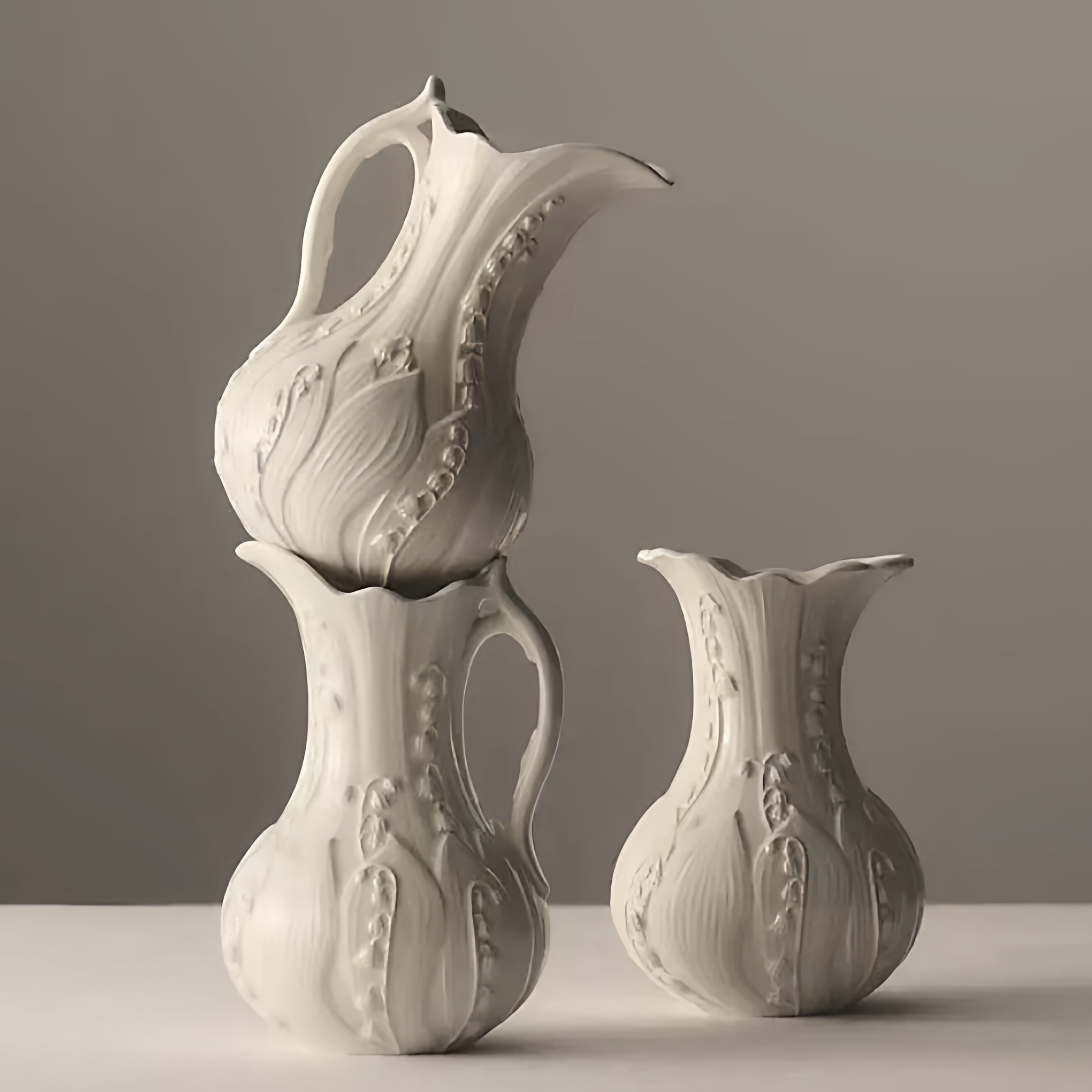 欧单 出口欧式陶瓷玲兰造型引流壶水升花瓶 釉下彩