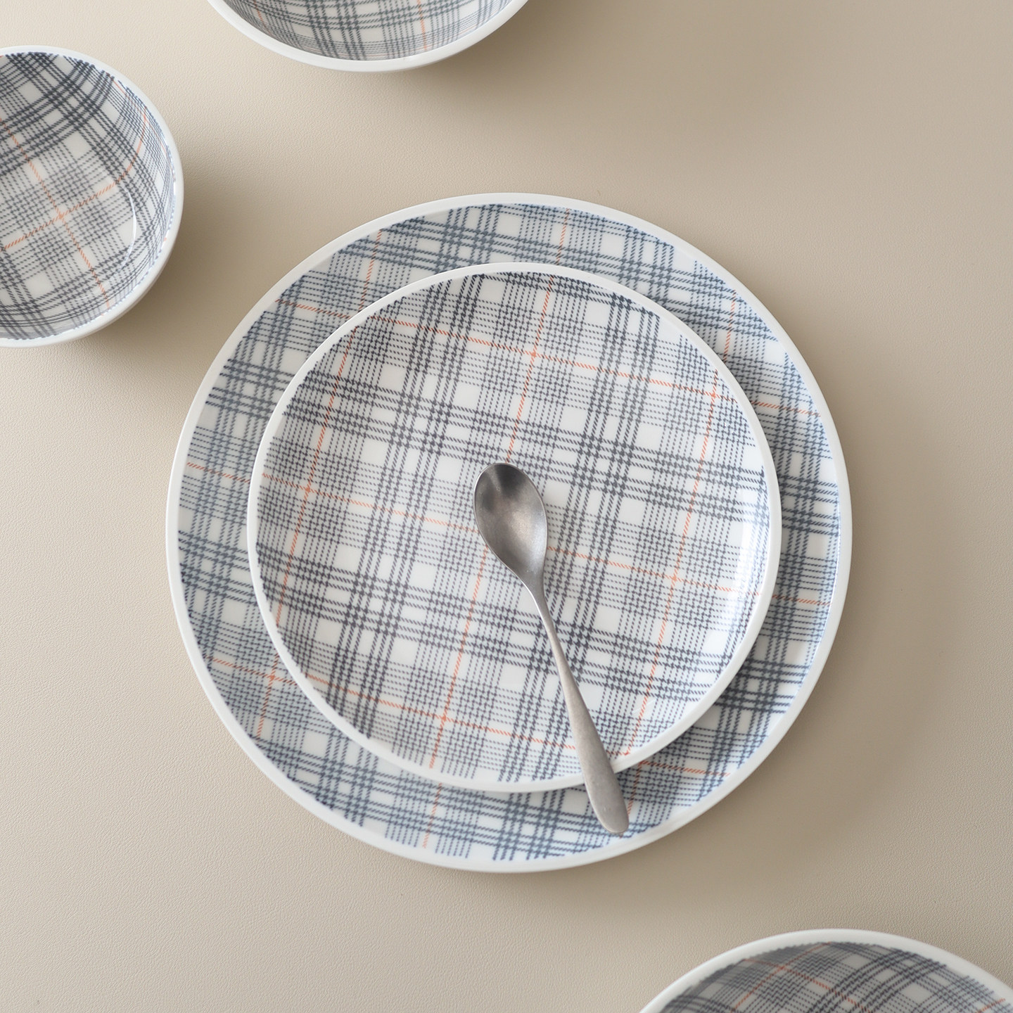 釉下彩牛仔布纹餐具家用陶瓷餐盘子饭盘菜盘吃饭米饭碗大汤碗面碗,餐饮具,盘,淘宝优惠券,粉丝福利购,淘宝优惠卷