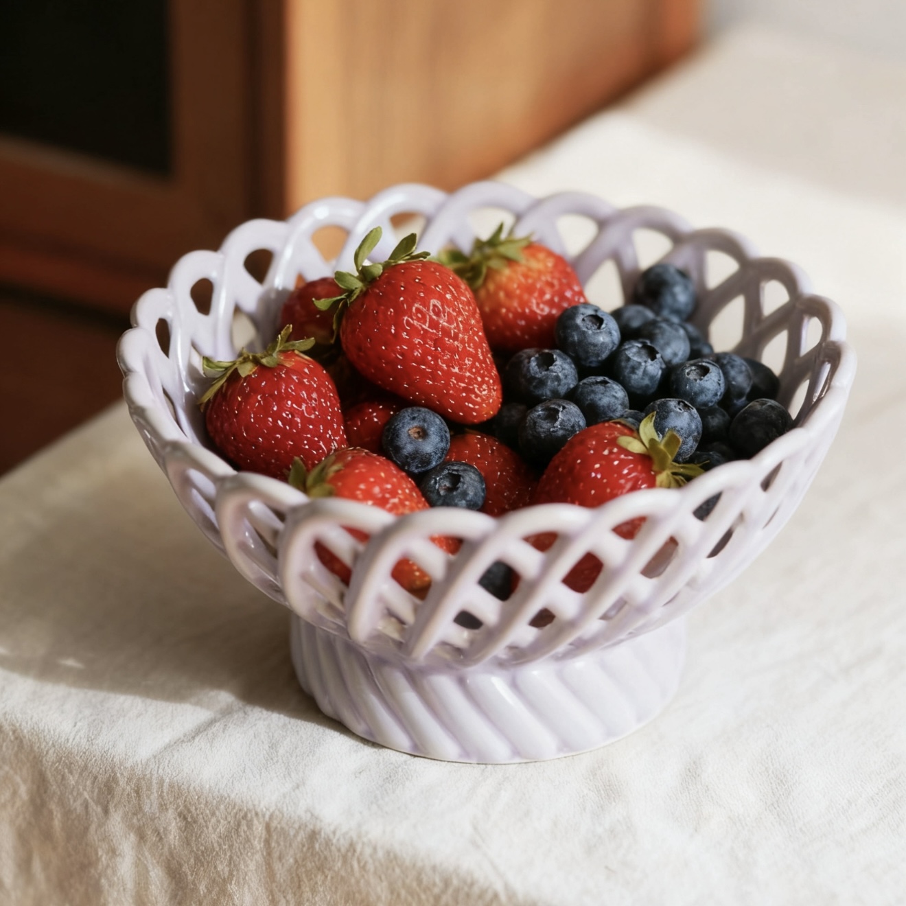 手工编织陶瓷果篮创意水果糖果