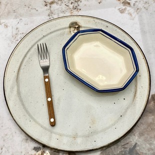 韩国 onnuk同款玉银喜八角皿手作八角盘碗碟多边陶瓷餐盘美食摄影