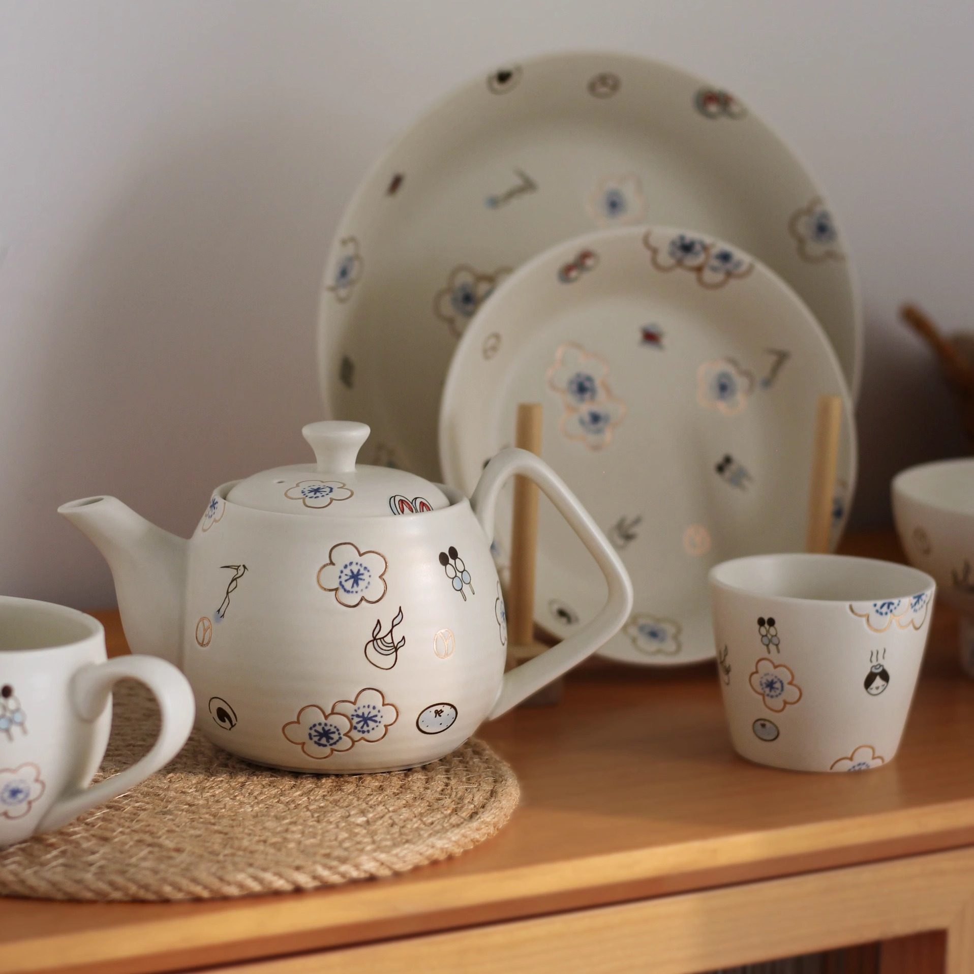 日系同款陶瓷器餐饮具茶具套装描金温泉樱花小众日式和风茶壶,餐饮具,茶壶,淘宝优惠券,粉丝福利购,淘宝优惠卷