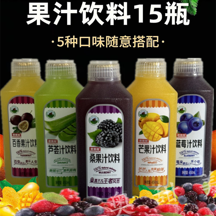 蓝莓芒果百香果芦荟汁果汁饮料