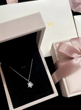 999足银星光雪花项链女款轻奢小众不掉色锁骨链生日礼物送女友