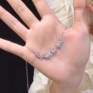 999纯银毛衣项链女秋冬轻奢小众百搭甜酷简约不掉色配饰生日礼物