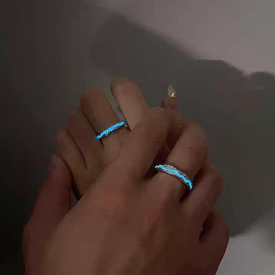 s999足银光年之境情侣戒指男女款对戒轻奢小众不掉色送女友刻字