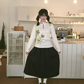 原创古早味四叶草印花卫衣女2026新款 早春设计感小众长袖 圆领上衣