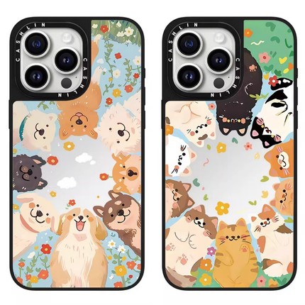 CASE联名春日汪汪喵喵花园适用iPhone17ProMax壳苹果16Pro 15plus 14 13 12磁吸MagSafe保护套华强北C家