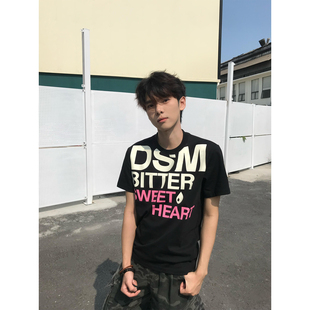 T恤男女夏季 凉感防晒claenfit情侣 高街字母印花正肩短袖 速干美式