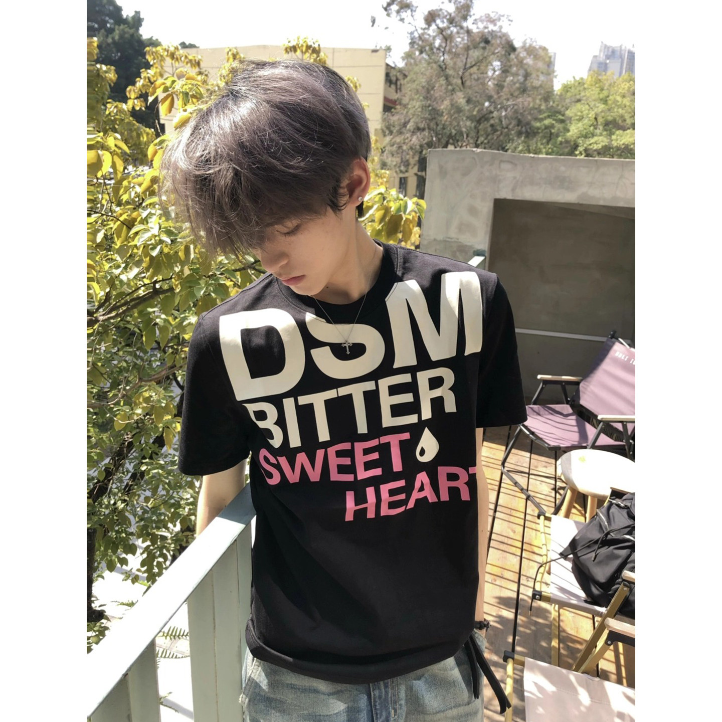 新款正肩凉感复古街头风字母印花修身短袖T恤男健身美式黑色上衣