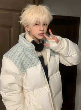 2025新款美式高街字母刺绣面包服棉衣冬季加厚保暖宽松情侣装外套