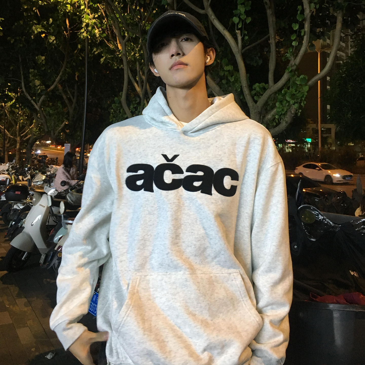 休闲外套重磅连帽卫衣男新款刺绣