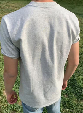 索罗娜修身收袖口短袖T恤男夏季灰色小领口圆领健身运动户外上衣