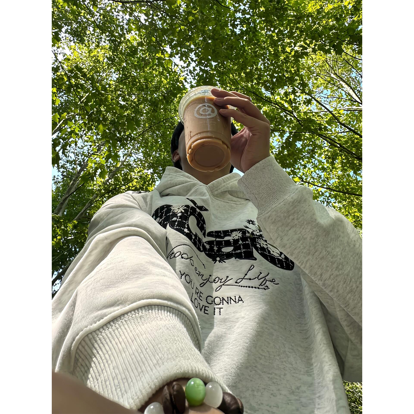 字母刺绣连帽卫衣男女新款情侣衫