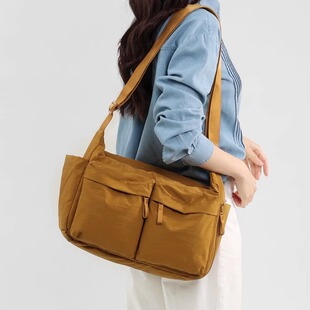 2025新款潮尼龙布包女包休闲百搭单肩斜挎包轻便女士大容量托特包