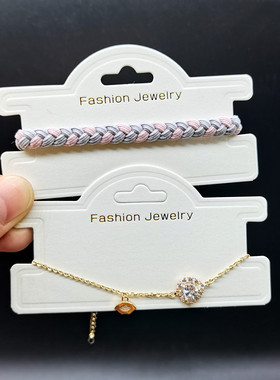 9*5发绳卡纸凹凸版手链纸卡白色烫金卡片发饰卡板饰品包装牌子卡