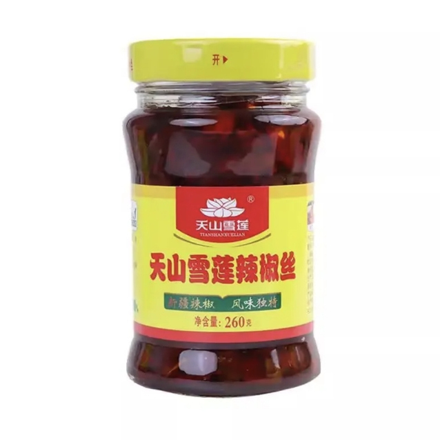 【蛋总同款】新疆天山雪莲辣椒丝260g辣椒酱牛肉酱拌饭260/瓶调味