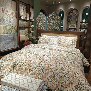 寐MINE长绒棉印花纯棉四件套英国Morris米娜高级感英伦风床上用品