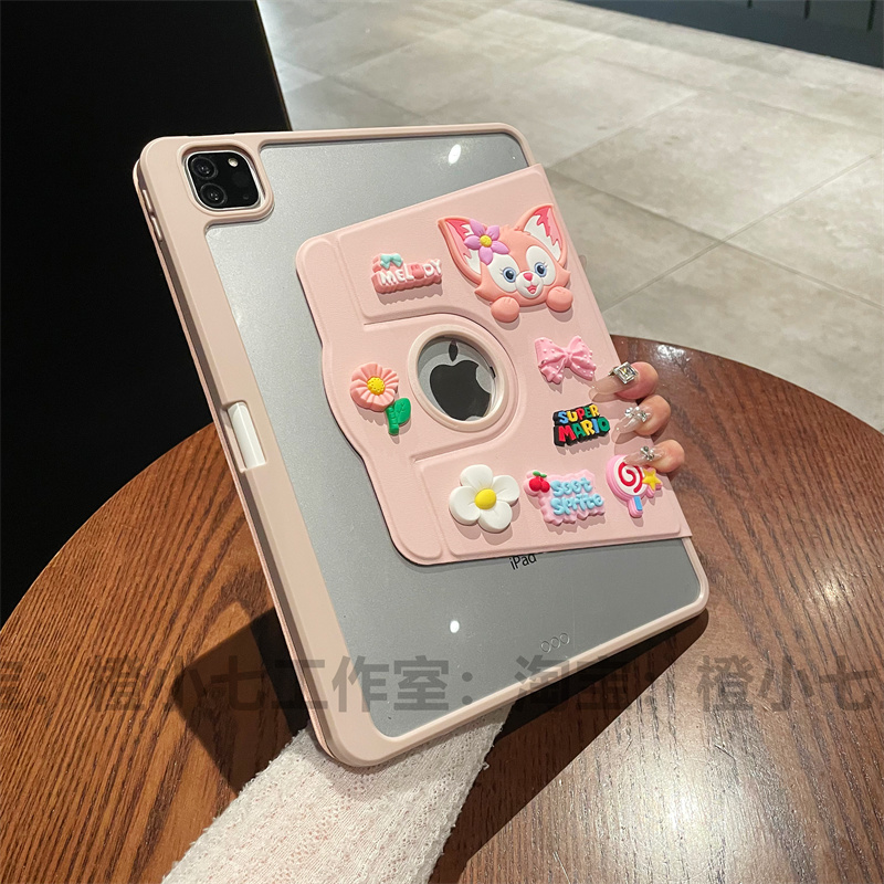 2024新款ipadpro保护壳带笔槽air5透明4保护套11寸12.9适用苹果8平板ipad9亚克力10代2021防弯摔10.2寸可旋转