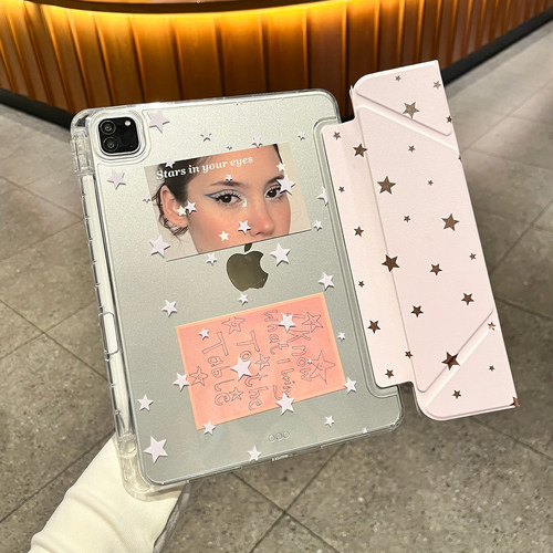 DIY卡纸ipad保护壳ipadair7苹果平板保护套iPad11平板壳pro13寸12代mini6带笔槽10紫色air8透明4亚克力5外壳3