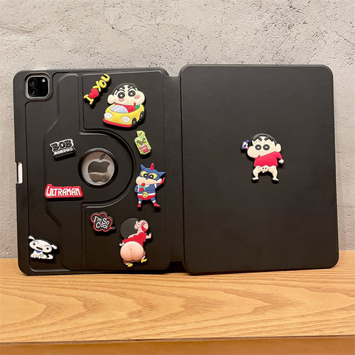 2024新款ipadpro保护套带笔槽air6保护壳5旋转11英寸适用苹果8平板ipad9/10第九代亚克力2021防弯10.2寸全包