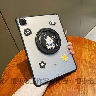 适用ipadair6保护壳5亚克力air2平板保护套苹果mini4第10代2024新款9.7迷你6硬壳带支架3全包pro11可旋转后壳