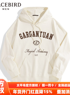 【商场同款】太平鸟男装 2025年秋季新款连帽印花卫衣男B1CRD4364