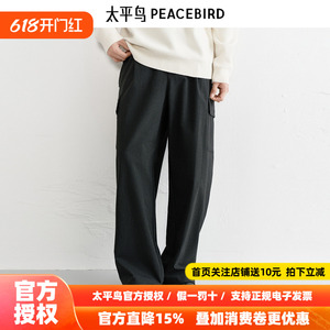 【商场同款】太平鸟男装休闲裤25冬季新款宽松直筒工装 B2GLF4D01