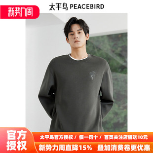 太平鸟男装 休闲卫衣莫代尔空气层刺绣卫衣B1CRF1426 商场同款