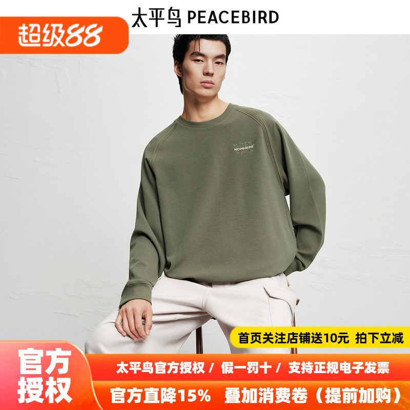 【商场同款】太平鸟男装卫衣26夏季新款阔版刺绣上衣 B2CRF423J
