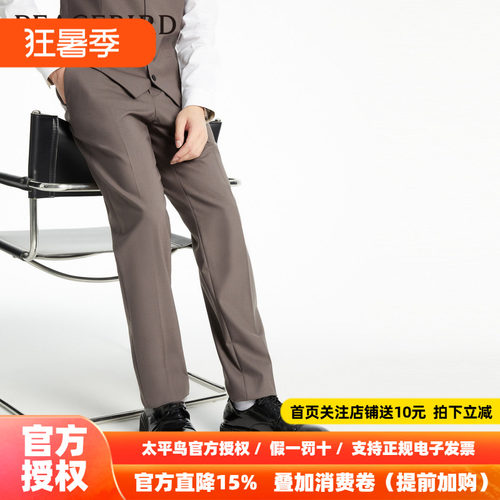 【商场同款】太平鸟男装新款商务修身羊毛西裤男西装裤B1GAD3X03