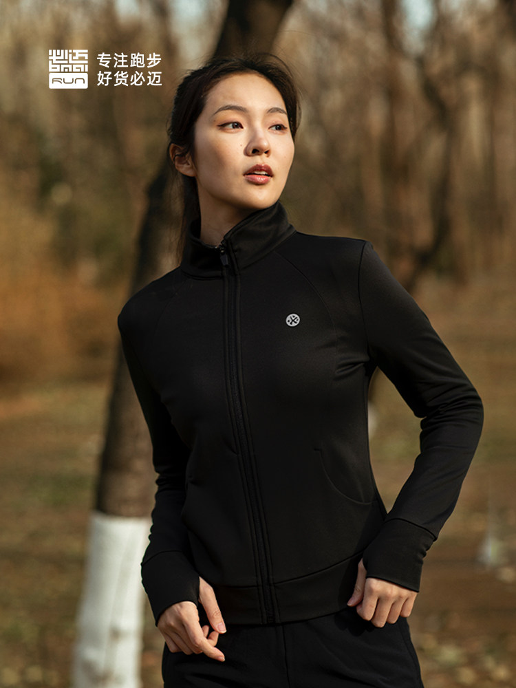 BIMAX 가을 겨울 따뜻한 양털 재킷 여성 달리기 방풍 스탠드 칼라 재킷 탑 스포츠 라이트 양털 스웨터