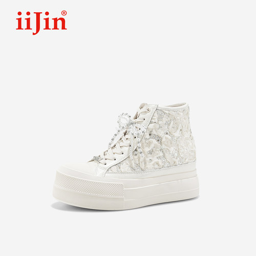 艾今25秋8.5cm亮片大头高帮鞋