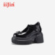蝴蝶结玛丽珍鞋 iiJin艾今25新款 10cm超轻厚底内增高时尚 女971FKA
