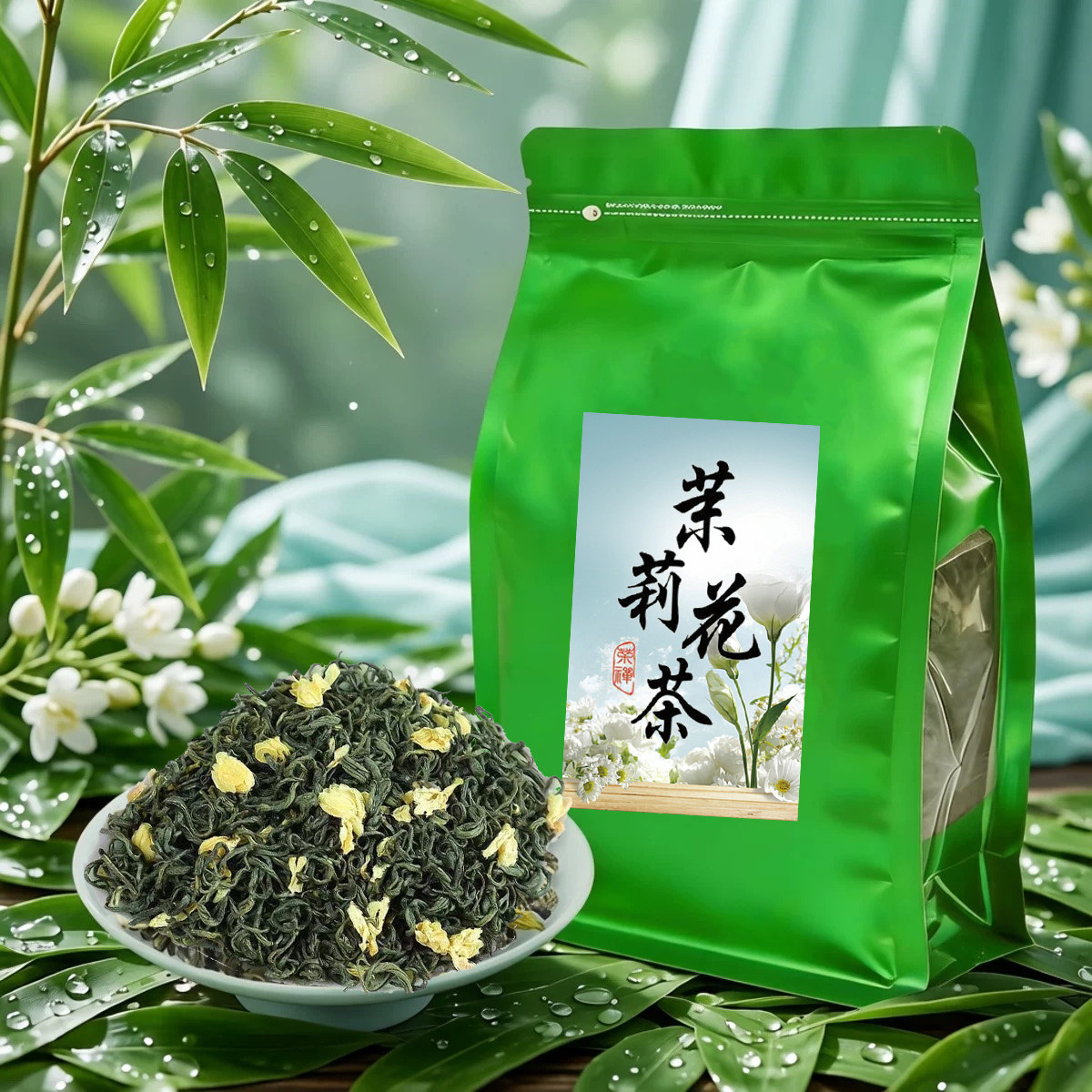 茉莉花茶特高级浓香型横县茶叶新鲜嫩芽奶茶店散嫩芽绿茶袋装