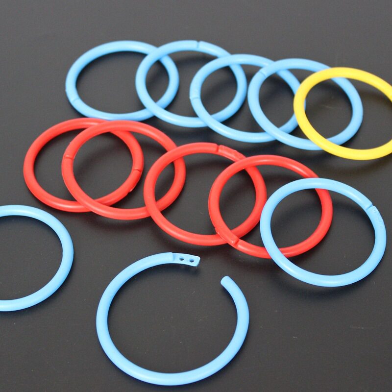 塑料环保圈开口双扣活页圈可拆卸塑料圈英语生字卡片彩色塑料环扣