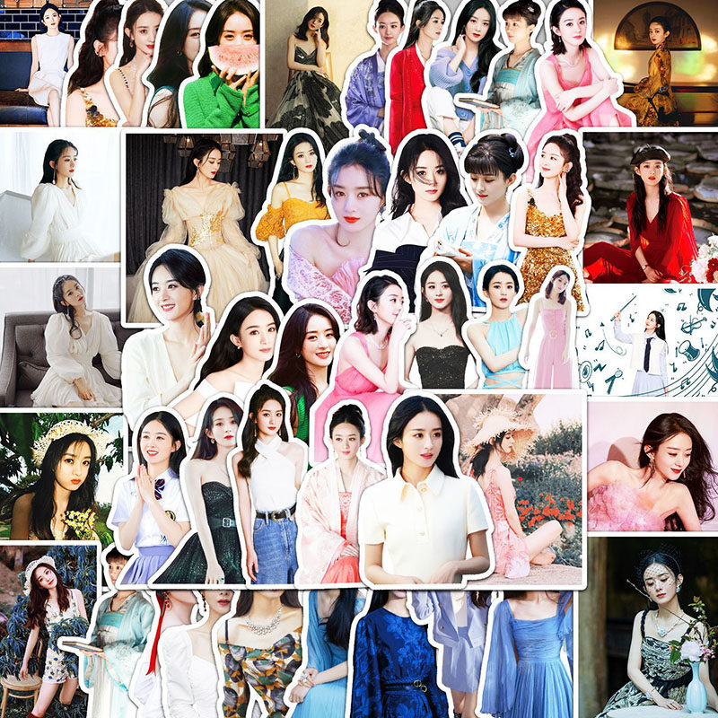 100张赵丽颖贴纸女明星手账素贴纸/立体贴纸