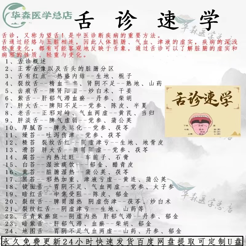 舌诊速学--5分钟掌握经典舌象+中药调理中医针灸视频教程自学