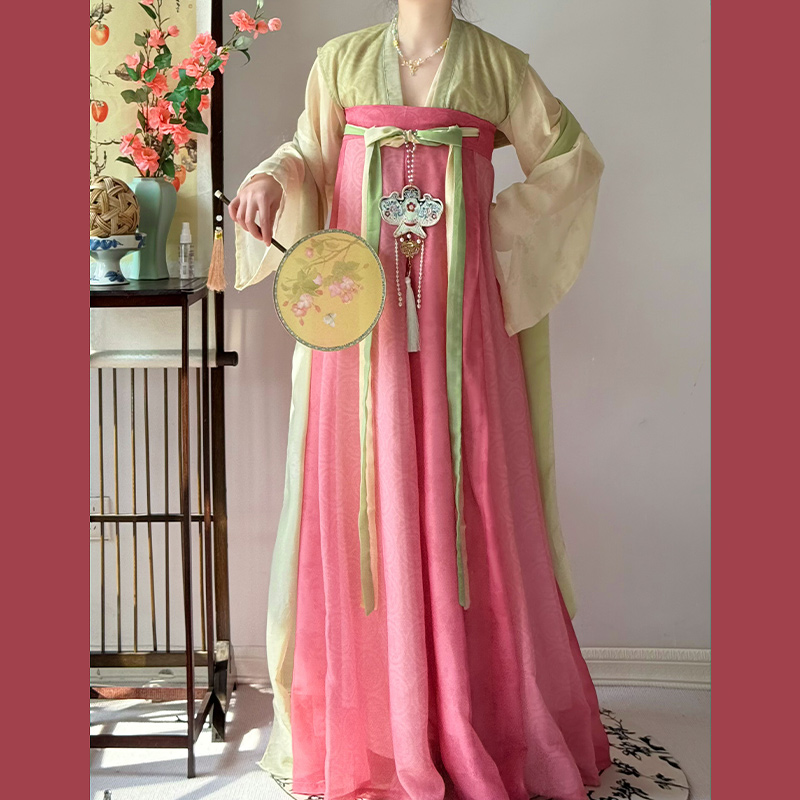汉服女新款复原唐褙子齐胸破裙