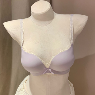 无痕内衣女小胸聚拢显大防下垂深V性感纯欲蕾丝肩带无钢圈文胸罩