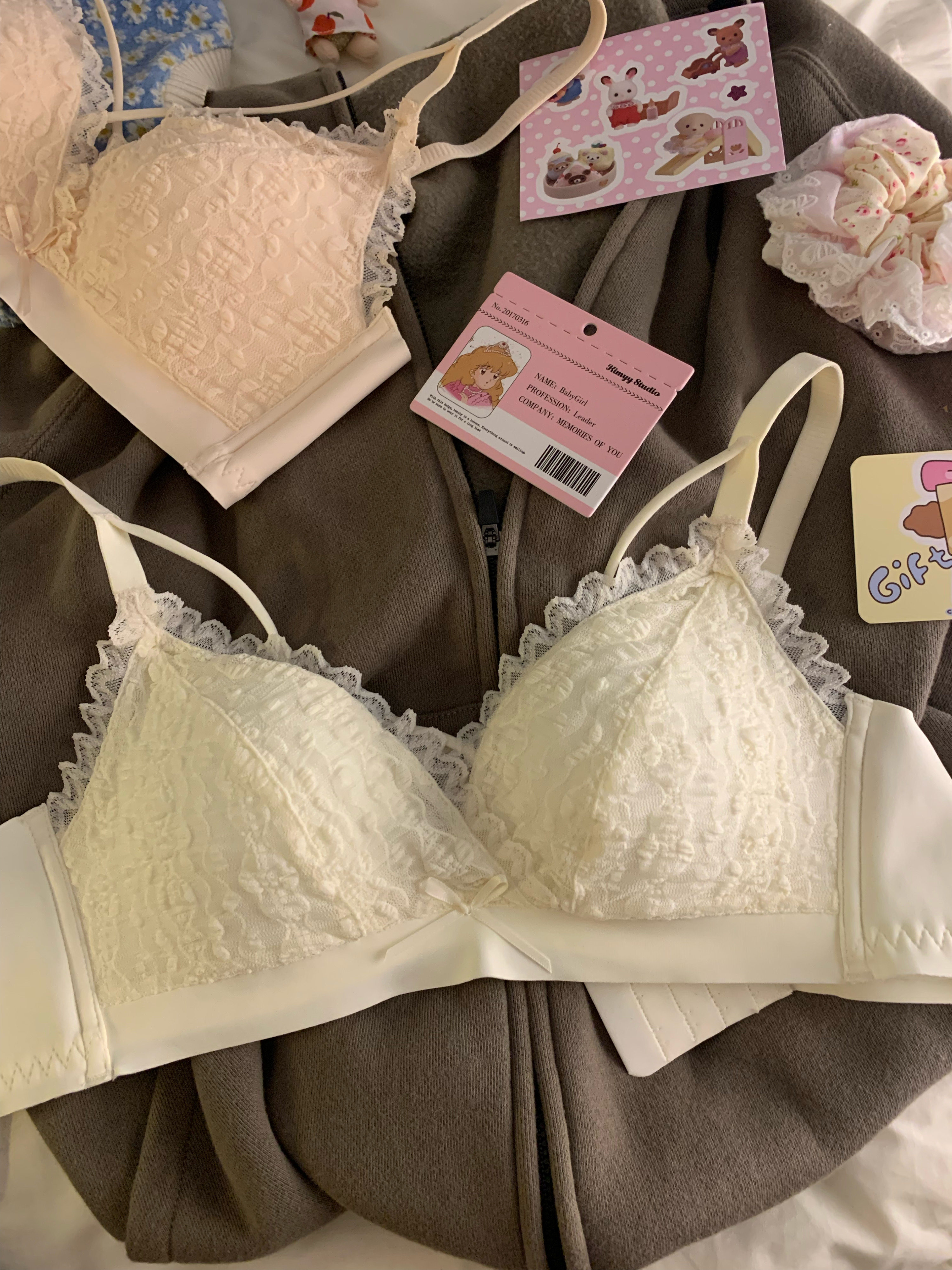 法式内衣女小胸聚拢显大无钢圈收副乳防下垂蕾丝边性感文胸罩套装 - 海上森林猫出品