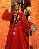 千黛远山 凤凰与九尾狐鞠衣明制汉服女婚原创设计暗纹刺绣春秋