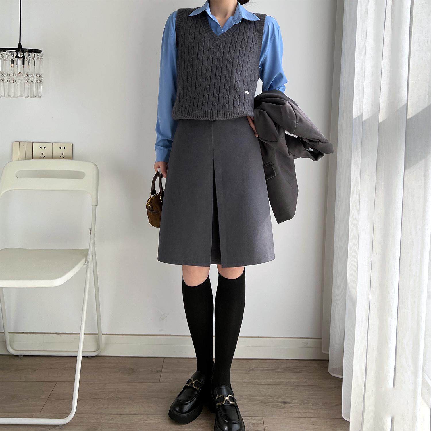 OL灰色半身裙女2026秋装新半身裙